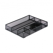 Universal Metal Mesh Drawer Organizer, Six Compartments, 15 x 11.88 x 2.5, Black (20021)