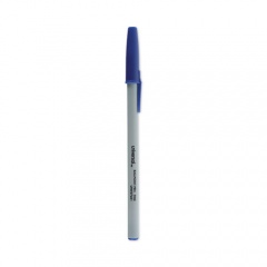 Universal Ballpoint Pen, Stick, Fine 0.7 mm, Blue Ink, Gray Barrel, Dozen (27421)