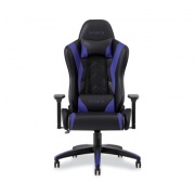 Emerge Vartan Bonded Leather Gaming Chair, Supports Up to 275 lbs, Blue/Black Seat, Blue/Black Back, Black Base (53242)