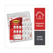 Command Small Wire Hooks, Small, Plastic/Metal, 0.5 lb Capacity, White, 22 Hooks and 24 Strips/Pack (1706722NA)