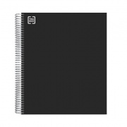 TRU RED Premium Five-Subject Notebook, Medium/College Rule, Black Cover, 11 x 8.5, 200 Sheets (58363MCC)