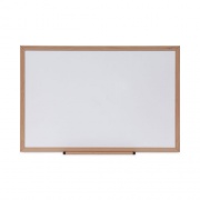 Universal Dry Erase Board, Melamine, 36 x 24, Oak Frame (43619)