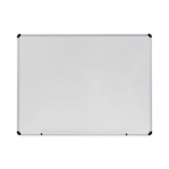 Universal Dry Erase Board, Melamine, 48 x 36, White, Black/Gray Aluminum/Plastic Frame (43724)