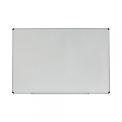 Universal Dry Erase Board, Melamine, 72 x 48, White, Black/Gray Aluminum/Plastic Frame (43725)