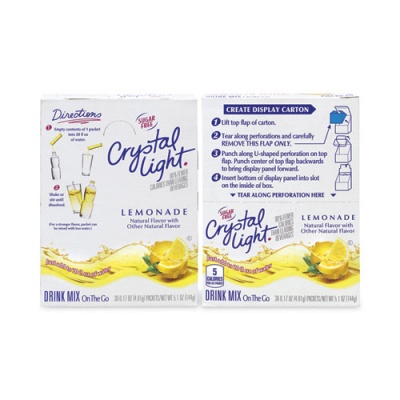 Crystal Light On-The-Go Sugar-Free Drink Mix, Lemonade, 0.17 oz Single-Serving Tubes, 30/Pack, 2 Packs/Box, Delivered in 1-4 Business Days (30700153)