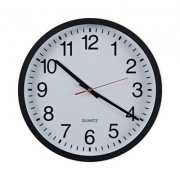 Universal Classic Round Wall Clock, 12.63" Overall Diameter, Black Case, 1 AA (sold separately) (10431)