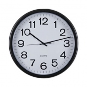 Universal Round Wall Clock, 13.5" Overall Diameter, Black Case, 1 AA (sold separately) (11641)