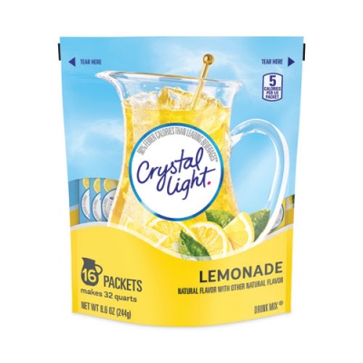 Crystal Light Flavored Drink Mix Pitcher Packs, Lemonade, 0.14 oz Packets, 16 Packets/Pouch, Delivered in 1-4 Business Days (22000552)