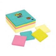 Post-it Notes Super Sticky Self-Stick Notes Office Pack, 3" x 3", Supernova Neons Collection Colors, 90 Sheets/Pad, 24 Pads/Pack (65424SSCYM)