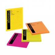 Post-it Notes Super Sticky Self-Stick Message Pad, Note Ruled, 4" x 5", Energy Boost Collection Colors, 50 Sheets/Pad, 4 Pads/Pack (76794SS)