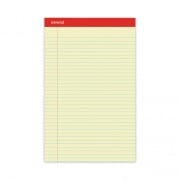 Universal Perforated Ruled Writing Pads, Wide/Legal Rule, Red Headband, 50 Canary-Yellow 8.5 x 14 Sheets, Dozen (40000)