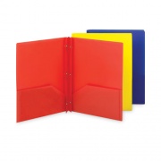 Smead Poly Two-Pocket Folder with Fasteners, 130-Sheet Capacity, 11 x 8.5, Assorted, 6/Pack (87746)