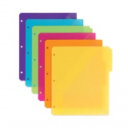 Smead Three-Ring Binder Poly Index Dividers with Pocket, 11.25 x 9.75, Assorted Colors, 30/Box (89421)