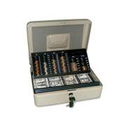3-In-1 Cash-Change-Storage Steel Security Box W/key Lock, Pebble Beige (94190025)