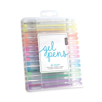 U Brands Gel Pen, Stick, Fine, Assorted Sizes, Assorted Ink and Barrel Colors, 30/Pack (2225U0124)