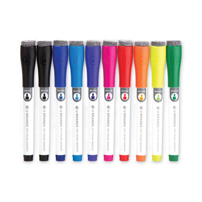 U Brands Medium Point Dry Erase Markers, Medium Chisel Tip, Assorted Colors, 10/Pack (504U0624)