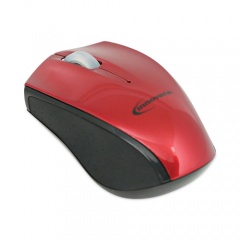 Innovera Mini Wireless Optical Mouse, 2.4 GHz Frequency/30 ft Wireless Range, Left/Right Hand Use, Red/Black (62204)