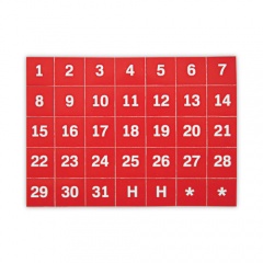 MasterVision Interchangeable Magnetic Board Accessories, Calendar Dates, Red/White, 1" x 1" (FM1209)