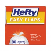 Hefty Easy Flaps Trash Bags, 13 gal, 0.69 mil, 23.75" x 28", White, 480/Carton (E84563CT)