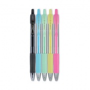 Pilot G2 Pastel Gel Pen, Retractable, Fine 0.7 mm, Assorted Pastel Ink and Barrel Colors, 5/Pack (14171)