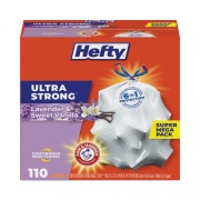 Hefty Ultra Strong Scented Tall White Kitchen Bags, 13 gal, 0.9 mil, 23.75" x 24.88", White, 330/Carton (E88366CT)