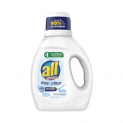 All Ultra Free Clear Liquid Detergent, Unscented, 36 oz Bottle, 6/Carton (73943)