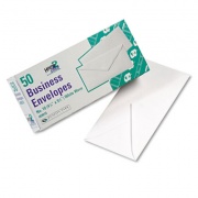 Quality Park White Wove Business Envelope Convenience Packs, #10, Bankers Flap, Gummed Closure, 4.13 x 9.5, White, 50/Box (69016)