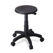 Safco OFFICE STOOL, 21" SEAT HEIGHT, SUPPORTS UP TO 250 LBS., BLACK SEAT, BLACK BACK, BLACK BASE (5100)