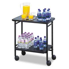 Safco Folding Office/beverage Cart, Two-Shelf, 25w X 15d X 30h, Black (8965BL)