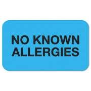 Tabbies Medical Labels, NO KNOWN ALLERGIES, 0.88 x 1.5, Light Blue, 250/Roll (01510)