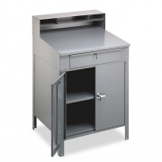 Tennsco Steel Cabinet Shop Desk, 34.5" x 29" x 53", Medium Gray (SR58MG)