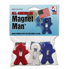 Adams Manufacturing ALL AMERICAN MAGNET MAN, 0.25", ASSORTED COLORS, 3/PACK (3303523241)