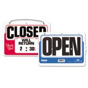 Headline Sign Double-Sided Open/closed Sign W/dial-A-Time Will Return Clock, Plastic, 11 X 8 (9385)