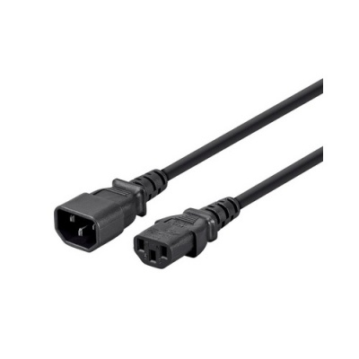 Monoprice Extension Cord - Iec 60320 C14 To Iec 60320 C13_ 14awg_ 15a/1875w_ 3-prong_ Black_ 3ft (24192)