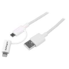 Startech.Com 1m Lightning Or Micro Usb To Usb Cable (LTUB1MWH)