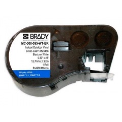 Brady People ID Equip Label Cartridges (MC-500-595-WT-BK)