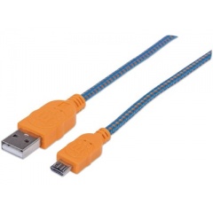 Manhattan - Strategic 3 Ft Braided Micro-usb Cable (orange) (394024)