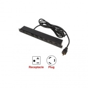 Rack Solutions 20a Power Strip, Front Outlets,15ft Cord (PS19-F6-15-20A-N)
