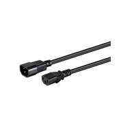 Monoprice Heavy Duty Extension Cord - Iec 60320 C14 To Iec 60320 C13, 14awg, 15a/1875w, Sjt, 100-250v, Black, 1.5ft (35056)