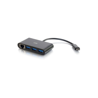 C2G Usb C Ethernet And 3 Port Usb Hub Black (29747)