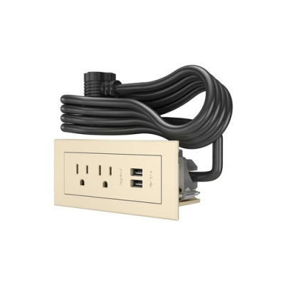 C2G Wm Rfpc 2 Outlet 2 Usb Light Almond (16366)