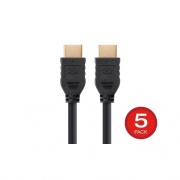 Monoprice 4k No Logo High Speed Hdmi Cable 6ft - Cl2 In Wall Rated 18 Gbps Black - 5 Pack (39525)