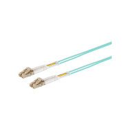 Monoprice Om4 Fiber Optic Cable - Lc/lc_ 50/125 Type_ Multi-mode_ Duplex_ 10gb_ Aqua_ 1m (38353)