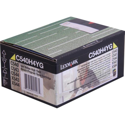 Lexmark High Yield Yellow Return Program Toner Cartridge for US Government (2,000 Yield) (TAA Compliant Version of C540H1YG) (LEXC540H4YG)